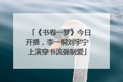 《书卷一梦》今日开播，李一桐刘宇宁上演穿书流强制爱