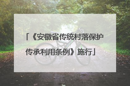 《安徽省传统村落保护传承利用条例》施行