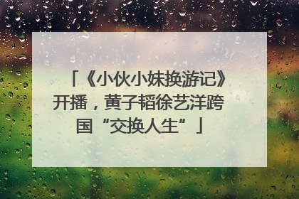 《小伙小妹换游记》开播，黄子韬徐艺洋跨国“交换人生”