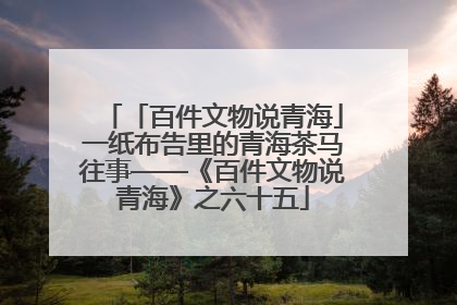 「百件文物说青海」一纸布告里的青海茶马往事——《百件文物说青海》之六十五