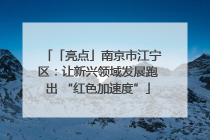 「亮点」南京市江宁区：让新兴领域发展跑出 “红色加速度”