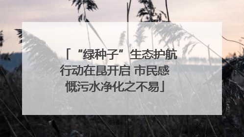 “绿种子”生态护航行动在昆开启 市民感慨污水净化之不易