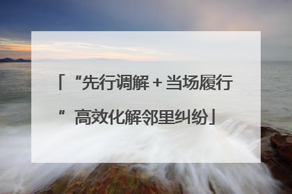 “先行调解＋当场履行”高效化解邻里纠纷