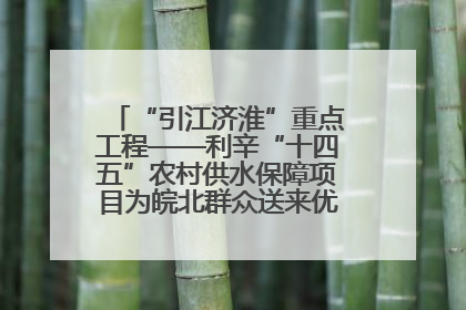 “引江济淮”重点工程——利辛“十四五”农村供水保障项目为皖北群众送来优质“引调水”