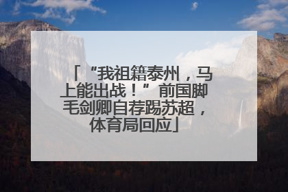 “我祖籍泰州，马上能出战！”前国脚毛剑卿自荐踢苏超，体育局回应