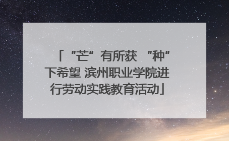 “芒”有所获 “种”下希望 滨州职业学院进行劳动实践教育活动