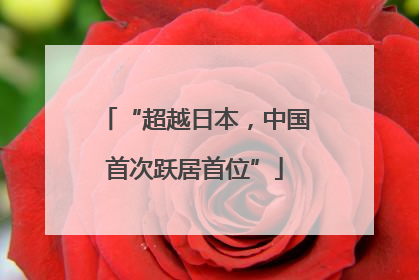 “超越日本，中国首次跃居首位”
