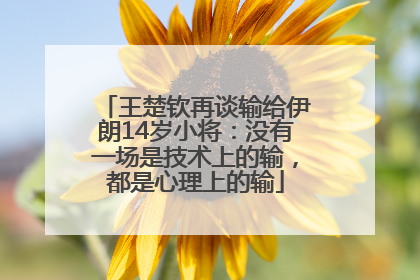 王楚钦再谈输给伊朗14岁小将：没有一场是技术上的输，都是心理上的输