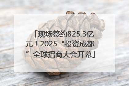 现场签约825.3亿元！2025“投资成都”全球招商大会开幕