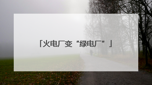 火电厂变“绿电厂”
