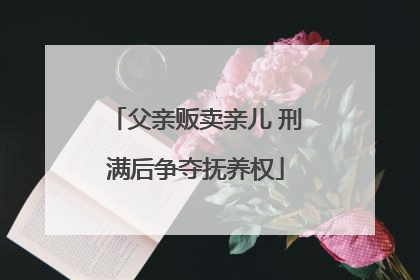 父亲贩卖亲儿 刑满后争夺抚养权