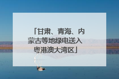 甘肃、青海、内蒙古等地绿电送入粤港澳大湾区