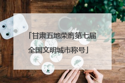 甘肃五地荣膺第七届全国文明城市称号