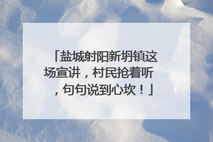 盐城射阳新坍镇这场宣讲，村民抢着听，句句说到心坎！