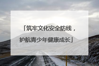 筑牢文化安全防线，护航青少年健康成长