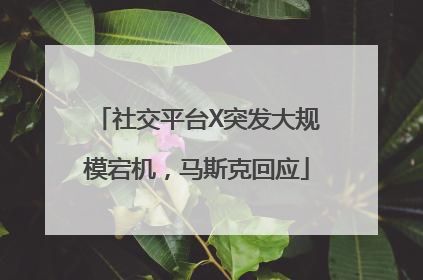 社交平台X突发大规模宕机，马斯克回应