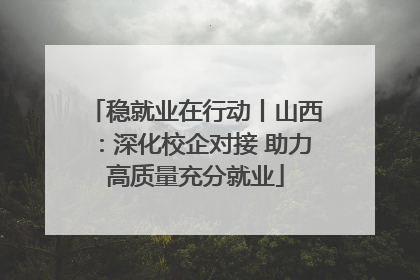 稳就业在行动丨山西：深化校企对接 助力高质量充分就业