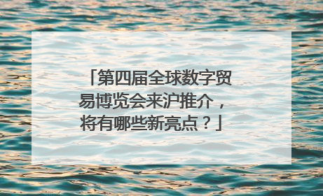 第四届全球数字贸易博览会来沪推介，将有哪些新亮点？
