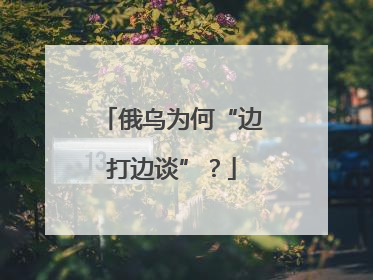 俄乌为何“边打边谈”？