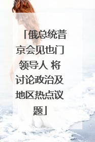 俄总统普京会见也门领导人 将讨论政治及地区热点议题