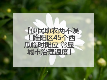 便民助农两不误！睢阳区45个西瓜临时摊位 彰显城市治理温度