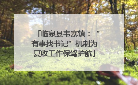 临泉县韦寨镇：“有事找书记”机制为夏收工作保驾护航