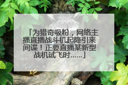 为猎奇吸粉，网络主播直播战斗机起降引来间谍！正要直播某新型战机试飞时……