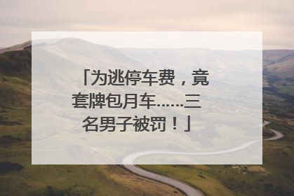 为逃停车费，竟套牌包月车……三名男子被罚！