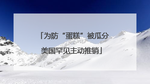 为防“蛋糕”被瓜分 美国罕见主动推销