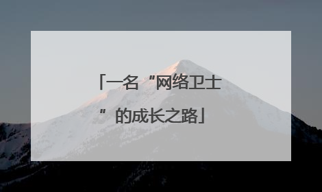 一名“网络卫士”的成长之路