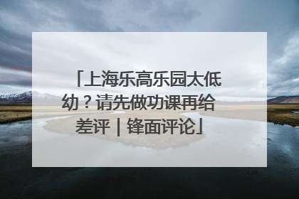 上海乐高乐园太低幼？请先做功课再给差评｜锋面评论