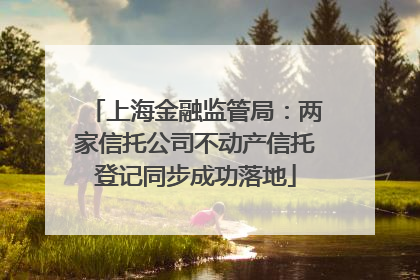 上海金融监管局：两家信托公司不动产信托登记同步成功落地