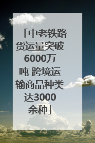 中老铁路货运量突破6000万吨 跨境运输商品种类达3000余种