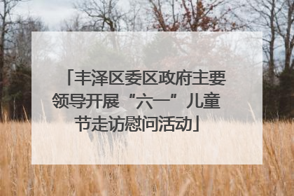 丰泽区委区政府主要领导开展“六一”儿童节走访慰问活动