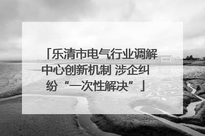 乐清市电气行业调解中心创新机制 涉企纠纷“一次性解决”