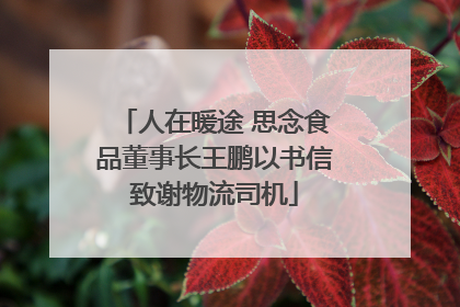 人在暖途 思念食品董事长王鹏以书信致谢物流司机