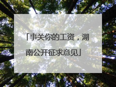 事关你的工资，湖南公开征求意见