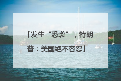 发生“恐袭”，特朗普：美国绝不容忍