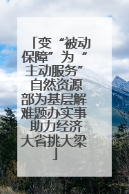 变“被动保障”为“主动服务” 自然资源部为基层解难题办实事 助力经济大省挑大梁