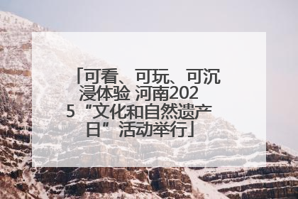 可看、可玩、可沉浸体验 河南2025“文化和自然遗产日”活动举行