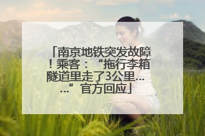 南京地铁突发故障！乘客：“拖行李箱隧道里走了3公里……”官方回应