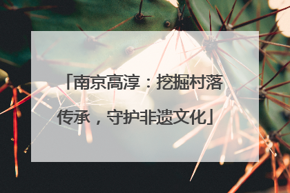 南京高淳：挖掘村落传承，守护非遗文化