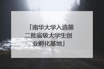 南华大学入选第二批省级大学生创业孵化基地