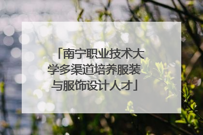 南宁职业技术大学多渠道培养服装与服饰设计人才