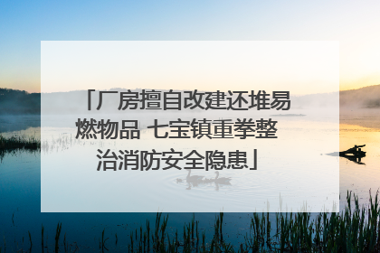 厂房擅自改建还堆易燃物品 七宝镇重拳整治消防安全隐患