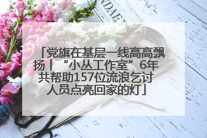 党旗在基层一线高高飘扬丨“小丛工作室”6年共帮助157位流浪乞讨人员点亮回家的灯
