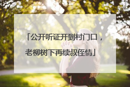公开听证开到村门口，老柳树下再续叔侄情