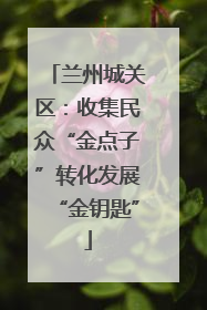 兰州城关区：收集民众“金点子”转化发展“金钥匙”