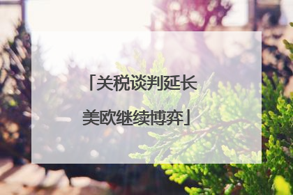 关税谈判延长 美欧继续博弈
