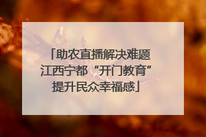 助农直播解决难题 江西宁都“开门教育”提升民众幸福感